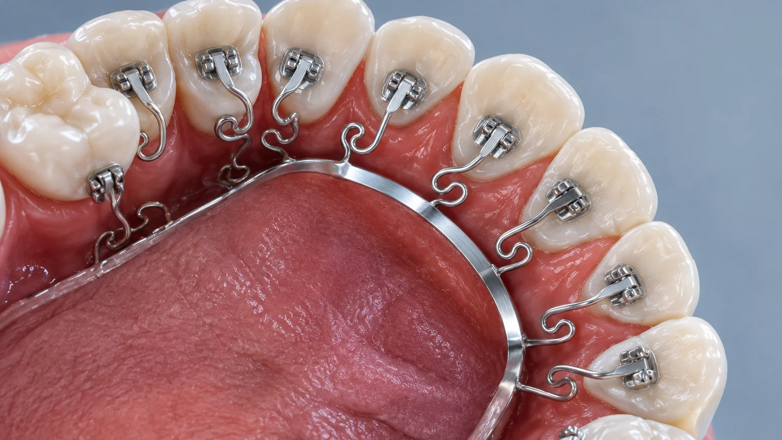 Teen holding a Brava by Brius lingual appliance